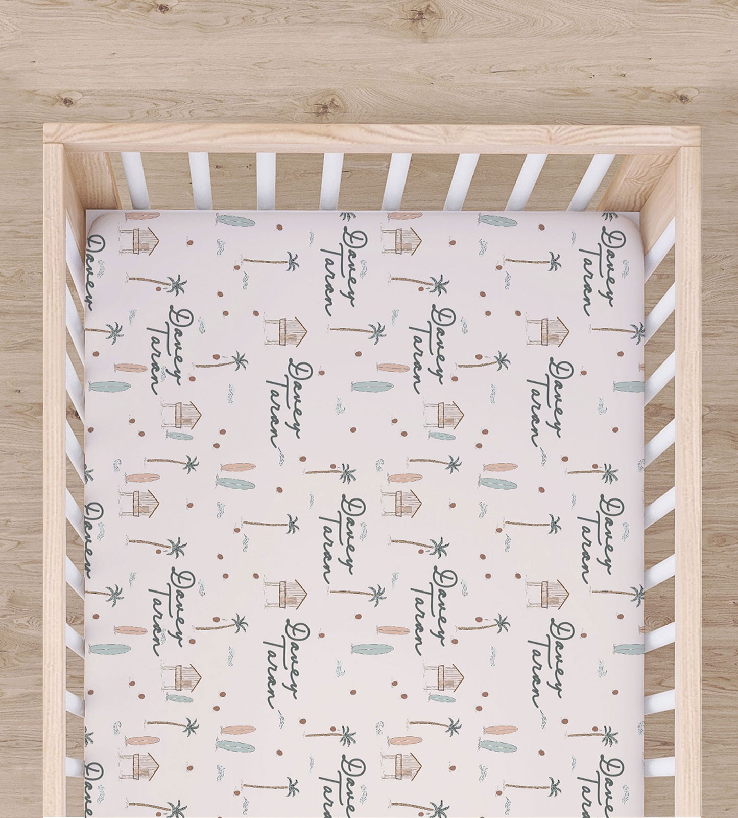 Surfs Up Personalized Crib Sheet