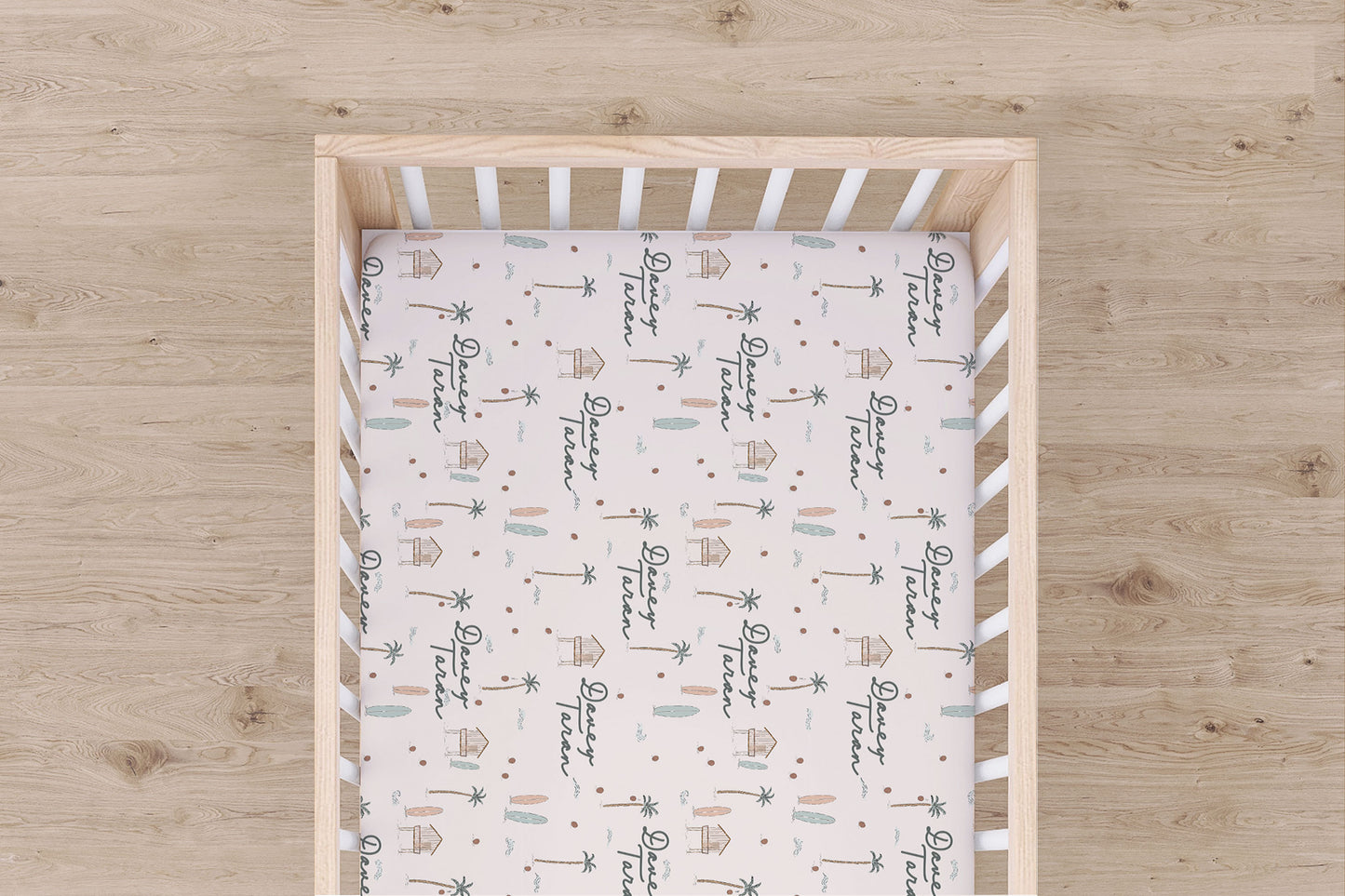 Surfs Up Personalized Crib Sheet