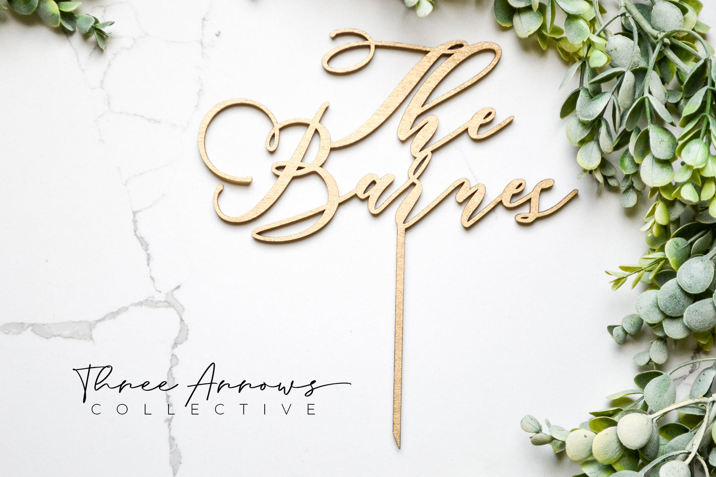 Last Name Wedding Anniversary Cake Topper