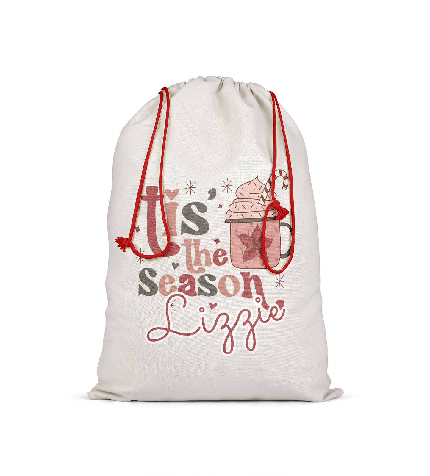 Drawstring Santa Sacks Personalized Christmas Gift Bag