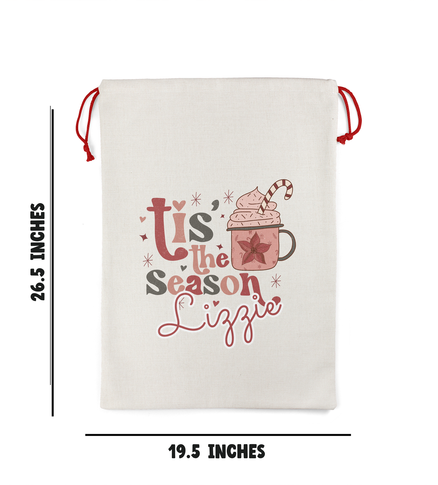Drawstring Santa Sacks Personalized Christmas Gift Bag