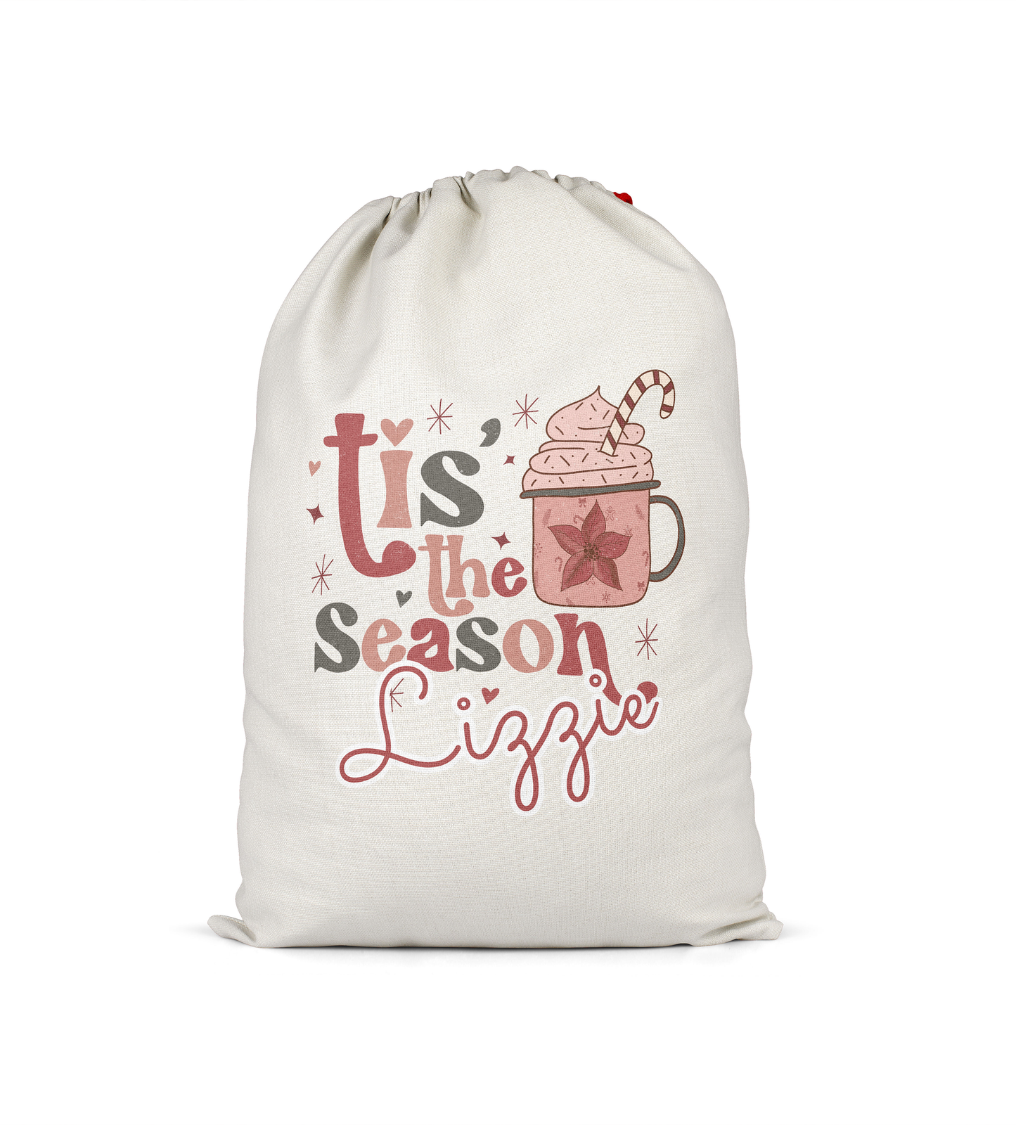 Drawstring Santa Sacks Personalized Christmas Gift Bag