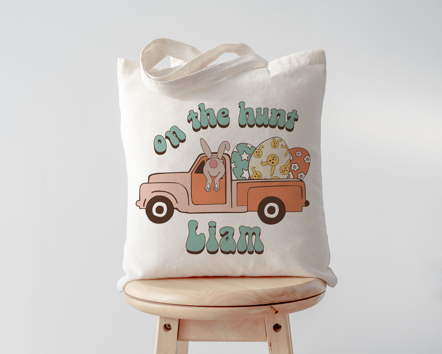 Bunny Truck Personalized Easter Tote