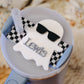 Stanley Name Plate Tumbler Tag Personalized, Halloween Girl Ghost Tumbler Name Tags, Custom Quencher Tumbler Topper Lid H2.0 20/30oz 40oz