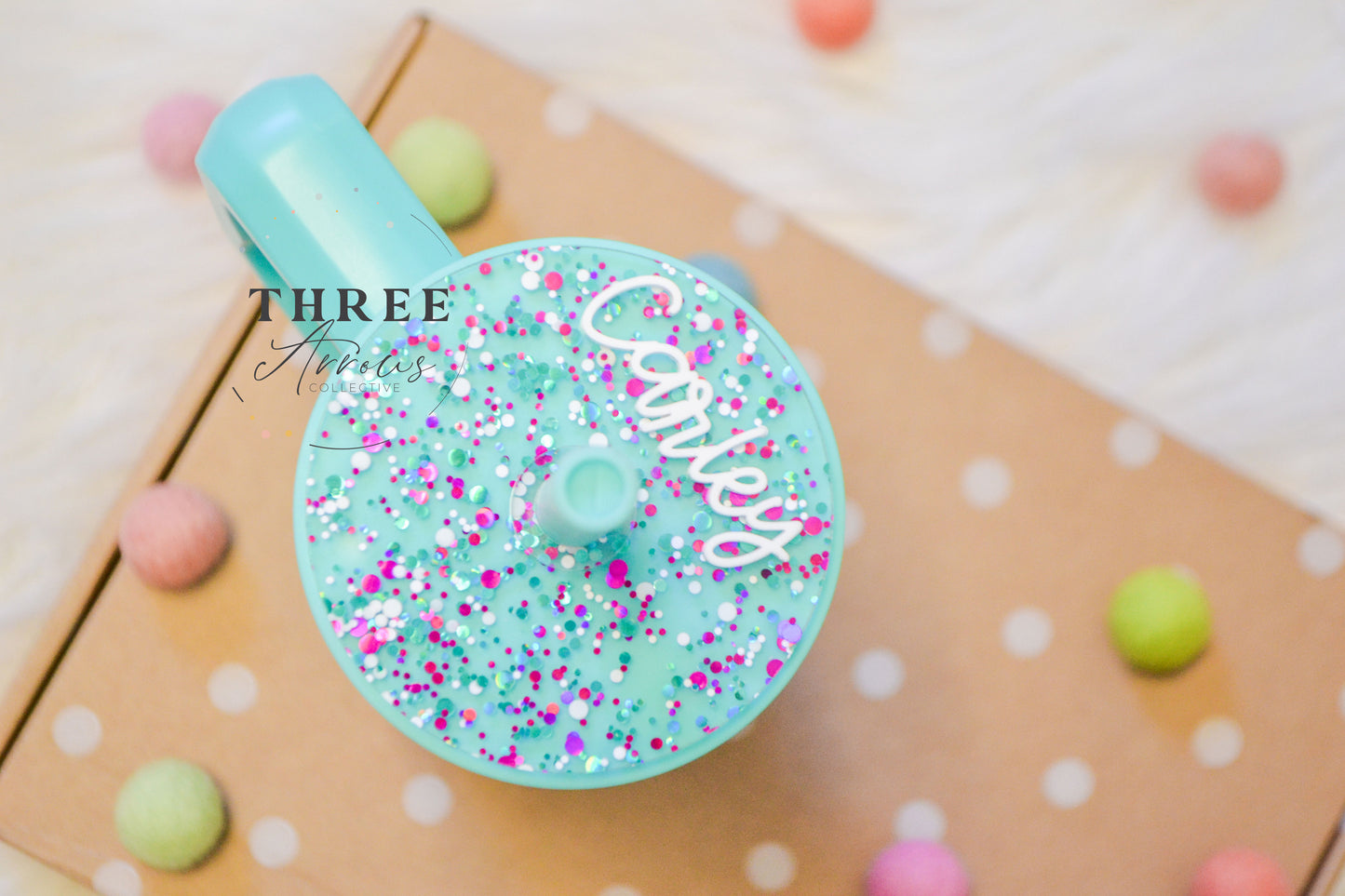 Simple Modern Confetti Personalized 24oz Tumbler Topper