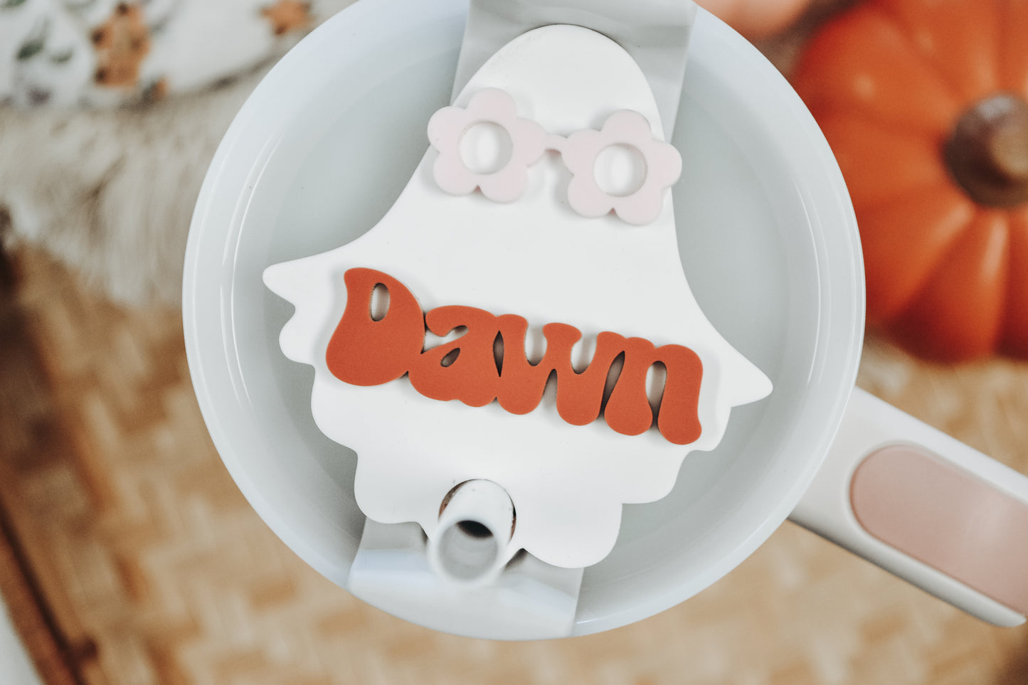 Halloween Ghost Personalized Stanley Tumbler Name Plate Acrylic