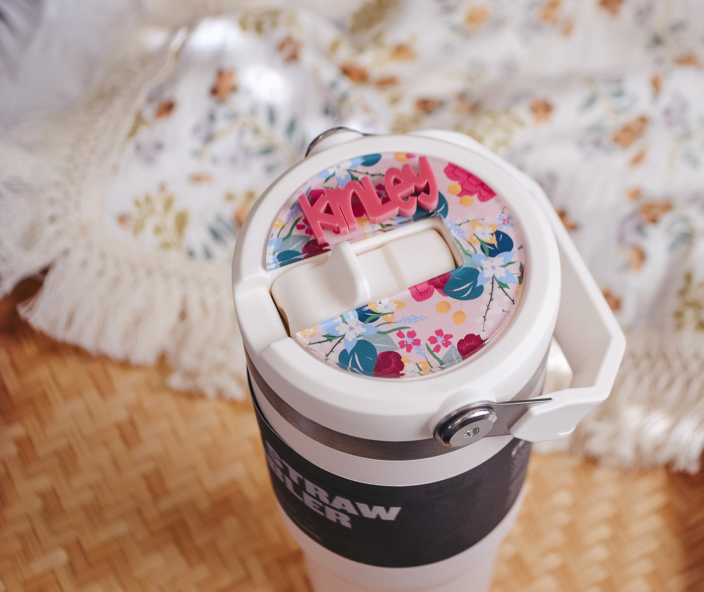 Floral Stanley Iceflow Personalized Adhesive Tumbler Tag