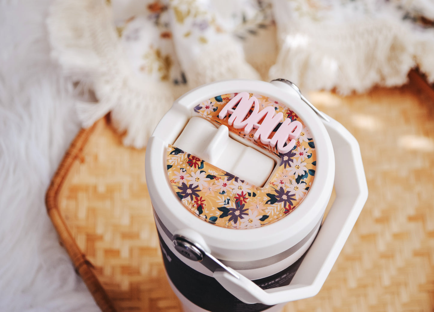 Summer Floral Stanley Iceflow Personalized Adhesive Tumbler Tag