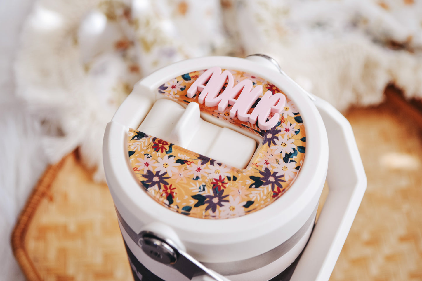 Summer Floral Stanley Iceflow Personalized Adhesive Tumbler Tag