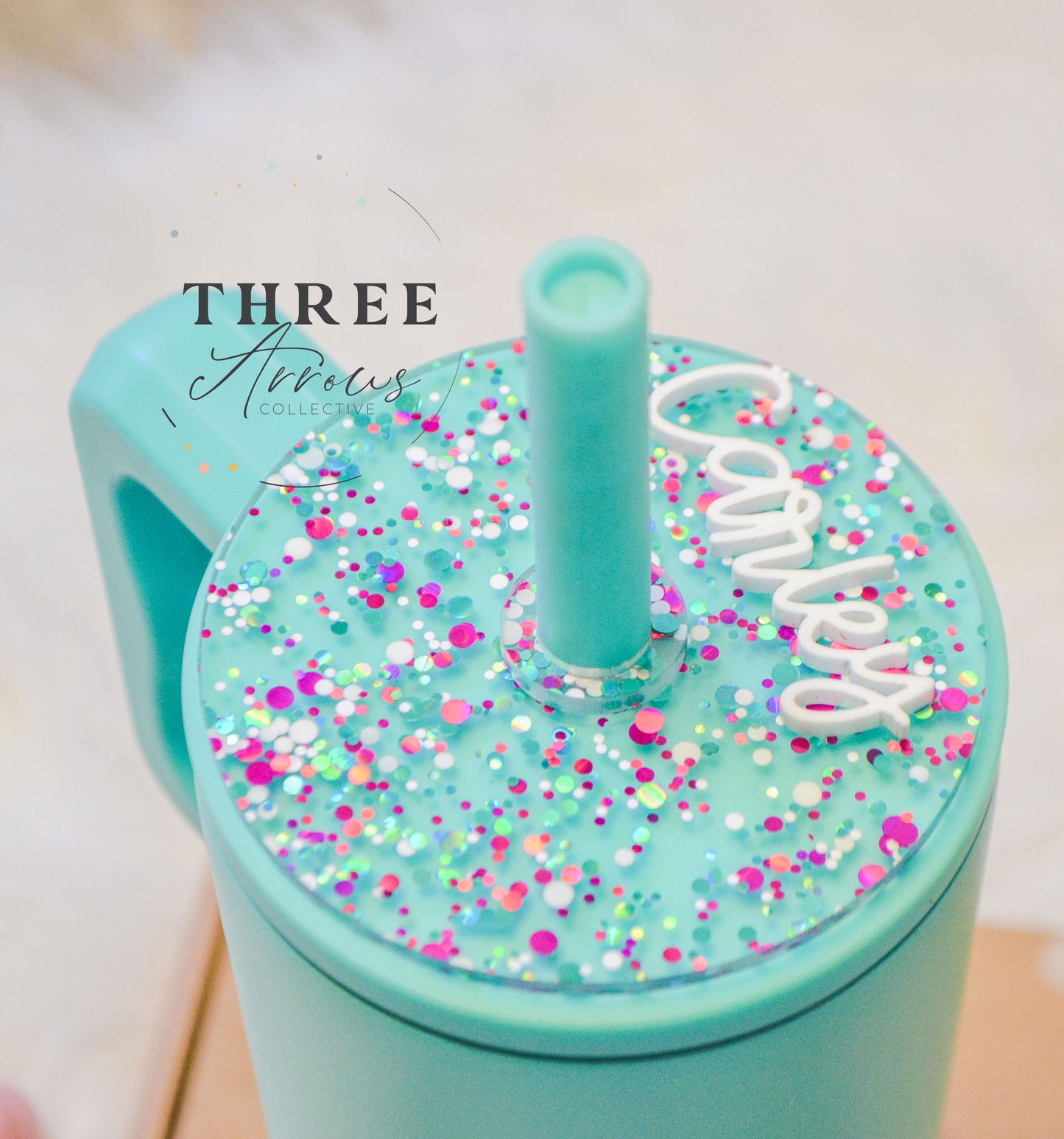 Simple Modern Confetti Personalized 24oz Tumbler Topper
