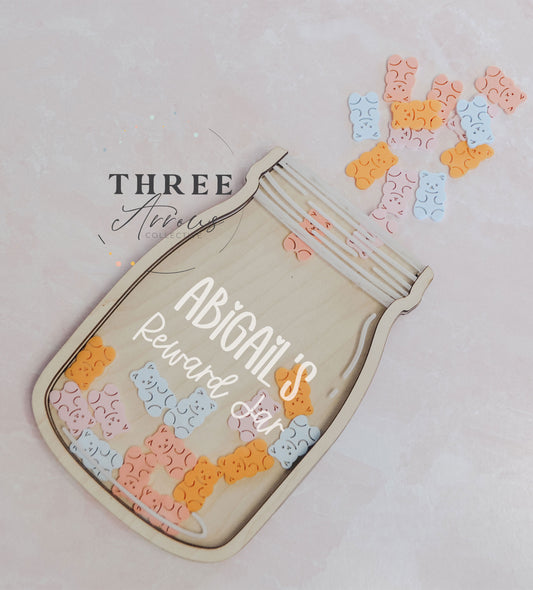 Rewards Jar, Bears Pastel Personalized Reward Jar Kids, Classroom Tokens Motivation Jar Reward System, Classroom Management, Teacher Gift