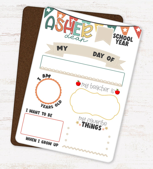 Reusable Dry Erase First Day Of School Sign