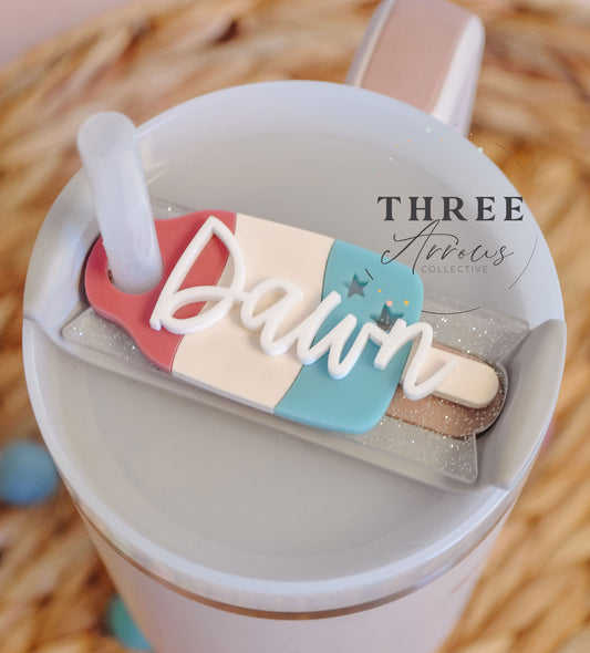 July 4th Tumbler Name Tags, Bomb Pop Personalized Tumbler Topper