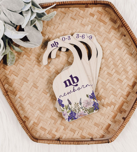 Purple Floral Nursery Closet Divider