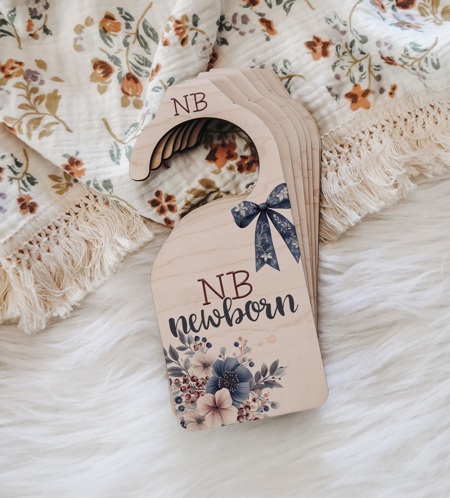Floral Coquette Baby Wood Closet Dividers Rust Nursery Closet Clothes Organizer Wood Clothes Divider Baby Wardrobe Dividers New Mom