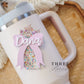 Confetti Coquette Bow Stanley Tumbler Name Plate