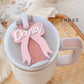 Coquette Bow Stanley Tumbler Name Plate Acrylic