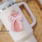 Coquette Bow Stanley Tumbler Name Plate Acrylic