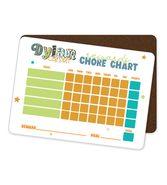 Personalized Dino Dry Erase Chore Chart