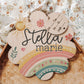 Girl Hospital Door Hanger, Hospital Name Sign, Door Hanger, Rainbow Baby Doorhanger, Nursery Name Sign, Newborn Birth Stats, Shower Gift