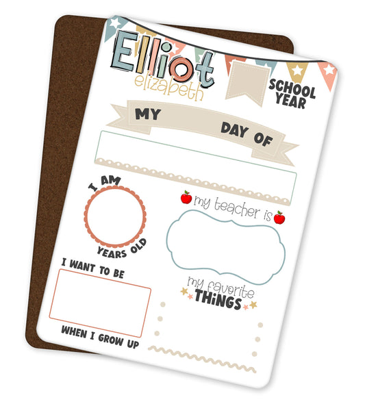First Day of School Sign Reusable Dry Erase