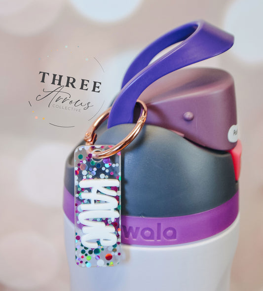 Owala Charm Freesip Name Tags, Custom Water Bottle Topper Tag Personalized, 16/24/32/40oz Custom Name Water Bottle Tag for Kids Lid