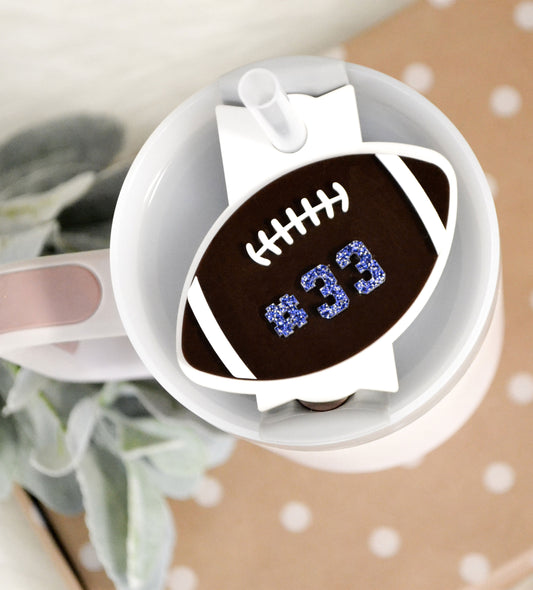 Football Stanley Tumbler Name Tag Personalized