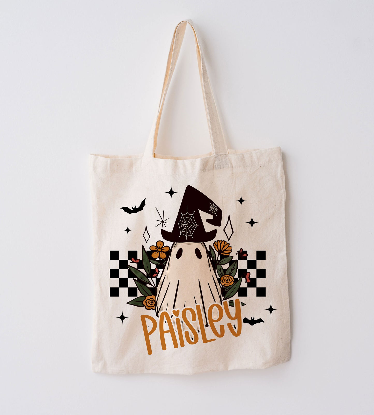 Boo Tote Bag, Halloween trick or treat tote bag, Custom Canvas Halloween Bag, Trick or Treat Name Tote, Personalized Gifts for Halloween