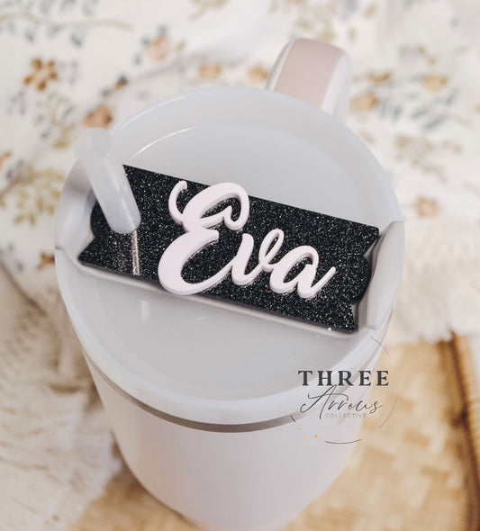 Stanley Tumbler Glitter Name Tags