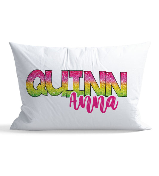 Glitter Personalized Kid Pillow Case