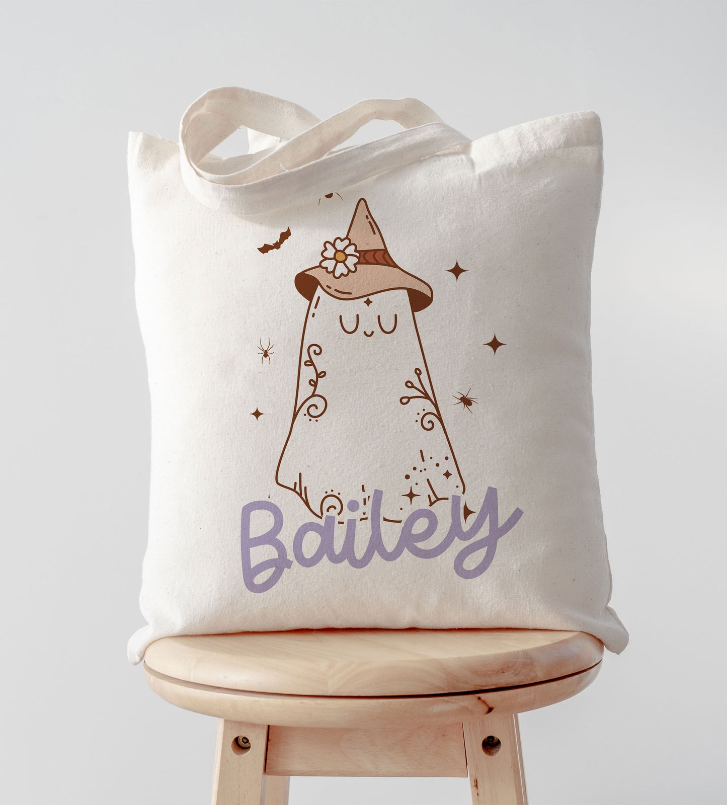 Halloween trick or treat tote bag, Boo Tote Bag, Custom Canvas Halloween Bag, Trick or Treat Name Tote, Personalized Gifts for Halloween