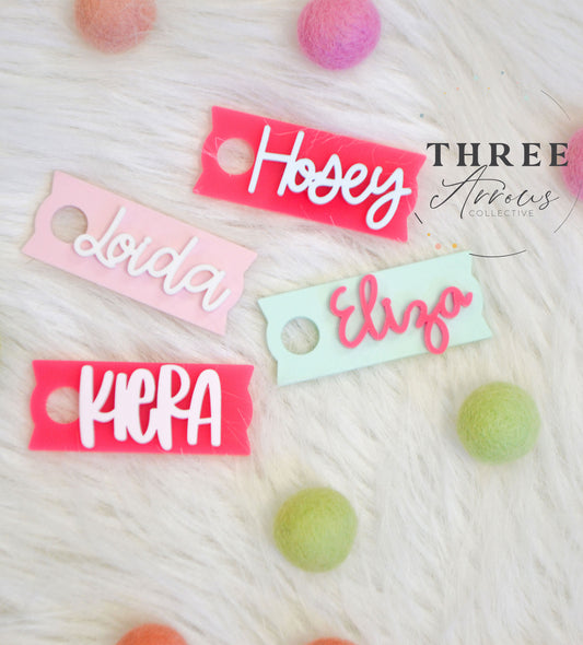 14oz Electric Pink Personalized Stanley Tumbler Name Plate Acrylic