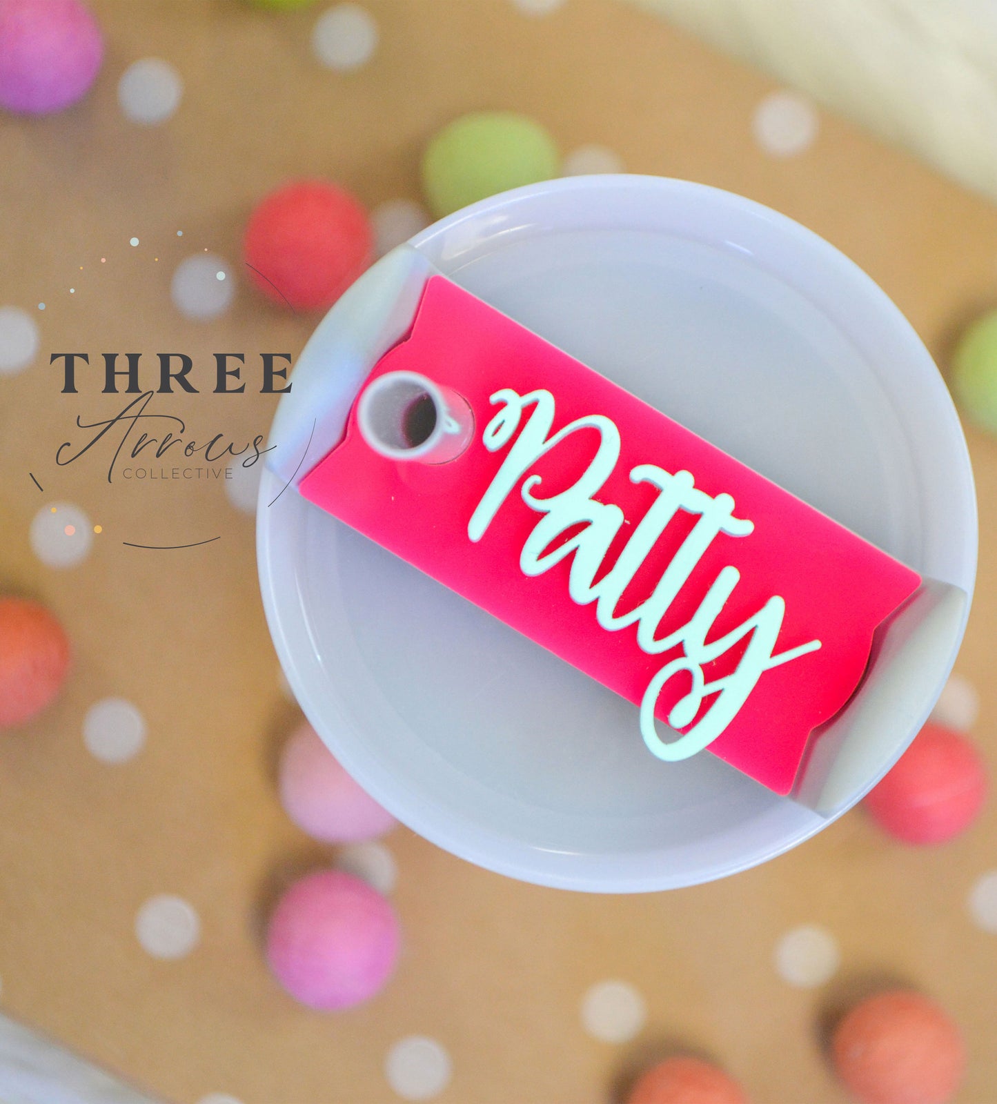 Electric Pink! Personalized Stanley Tumbler Name Plate Acrylic