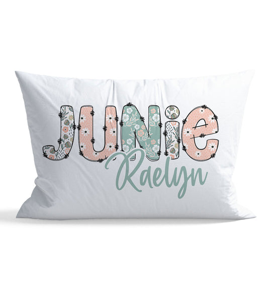 Floral Personalized Kid Pillow Case