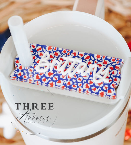 July 4th Patriotic Stanley Tumbler Name Plate
