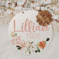 Spring Floral Hospital Door Hanger Birth Announcement