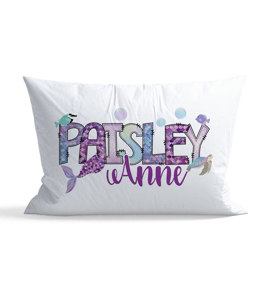 Mermaid Tail Personalized Kid Pillow Case