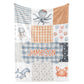 Patchwork Baby Name Blanket Under the Sea Personalized Baby Plush Minky Blanket Baby Shower Gift Gender Neutral Baby Blanket