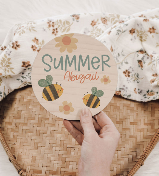 Summer Collection- Bumble Bee Birth Announcement