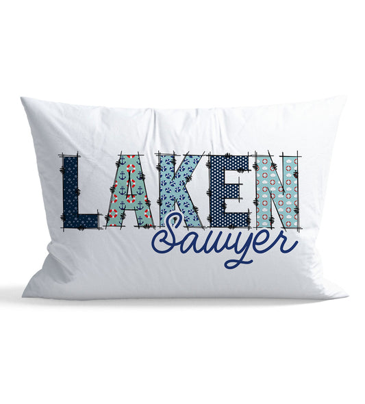 Nautical Personalized Kid Pillow Case