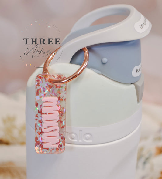 Owala Charm Freesip Name Tags, Custom Water Bottle Topper Tag Personalized, 16/24/32/40oz Custom Name Water Bottle Tag for Kids Lid