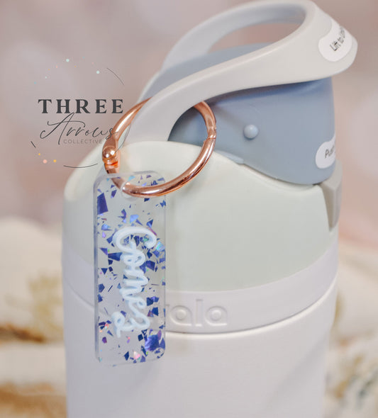 Owala Charm Freesip Name Tags, Custom Water Bottle Topper Tag Personalized, 16/24/32/40oz Custom Name Water Bottle Tag for Kids Lid