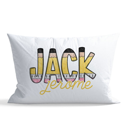 Pencil Personalized Kid Pillow Case