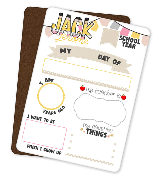 Reusable Dry Erase First Day Of School Sign