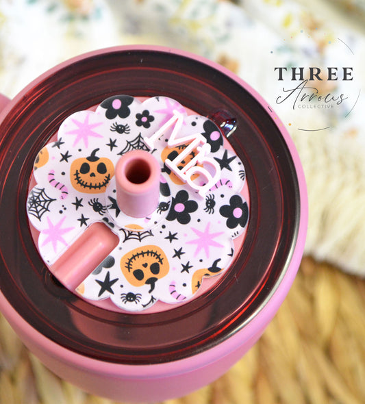 BruMate Name Plate, Halloween Tumbler Topper Tag Personalized, 30/40oz Tumbler Name Tags for Era, Personalized Tumbler Topper for Lid