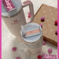 Stanley Tumbler Glitter Pink Tumbler Name Plate Acrylic