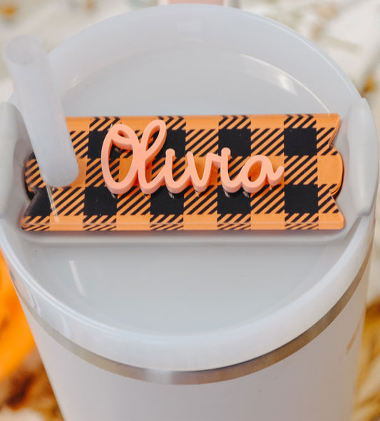 Stanley Name Plate Tumbler Tag Personalized, Halloween Tumbler Name Tags, Custom Quencher Tumbler Topper Lid H2.0 20/30oz 40oz