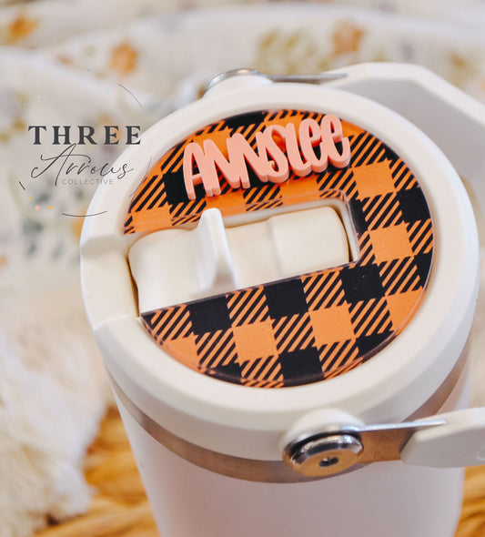 Stanley Cup Accessories Ice Flow, Iceflow Water Bottle Adhesive Tag, Personalized Name Plate, Flip Straw Lid Topper, Halloween Tumbler Tags