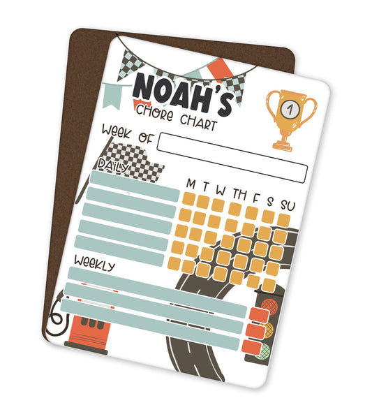 Racing Personalized Dry Erase Chore Chart