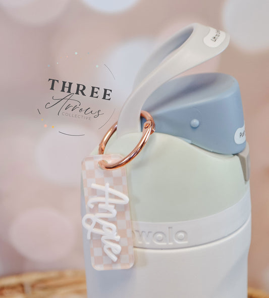 Owala Charm Freesip Name Tags, Custom Water Bottle Topper Tag Personalized, 16/24/32/40oz Custom Name Water Bottle Tag for Kids Lid
